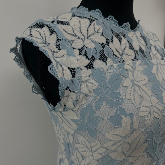 Poppies and Roses Girls Lace Dress Blue White Flower Party Special Occasion Sz10 - Picture 2 of 9